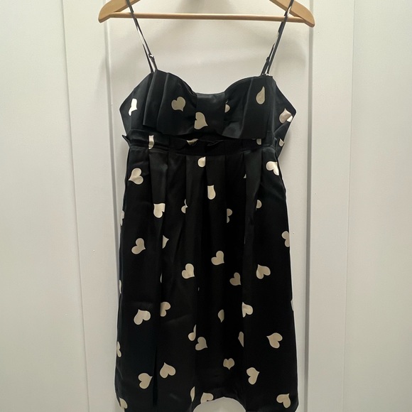 Betsey Johnson Heart Spaghetti Strap Babydoll Cocktail Party Dress Size 8 - Picture 1 of 10